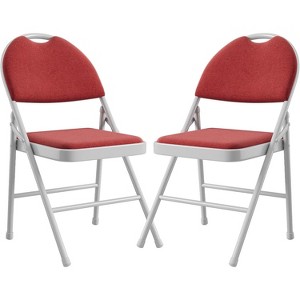 homfan Metal Folding Chair with Non-Slip Foot Pads, Chair with Cotton - 1 of 4