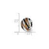 Black Bow Jewelry White/Brown/Black Italian Murano & Sterling Silver Bead Charm, 15mm - 3 of 4