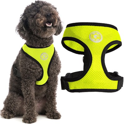 Gooby Soft Mesh Harness, Small Dog Harness with Breathable Mesh, Lime, Large