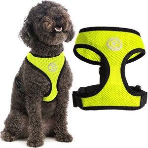 Gooby Soft Mesh Harness, Small Dog Harness with Breathable Mesh, Lime, Large - 1 of 1
