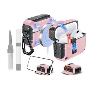 HTUTWOO Auto-Open For AirPods Pro 2nd/1st Gen Case With Built-in Magnets, Compatible With Mag-Safe Charging, With Air-AL Carabiner - 1 of 4