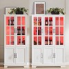 AMERLIFE 71"Tall Storage Cabinet with LED Lights, Large Bookcase with Acrylic Glass Doors - 3 of 4