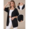 INSPIRE CHIC Women's Half Sleeve Lightweight Open Front Sheer Knit Casual Cardigan - 2 of 4