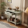36"Wx30"H Solid Wood Vintage Style Console Table With Top Drawer And Open Lower Shelf,Console Table Entryway Narrow - Maison Boucle - 3 of 4