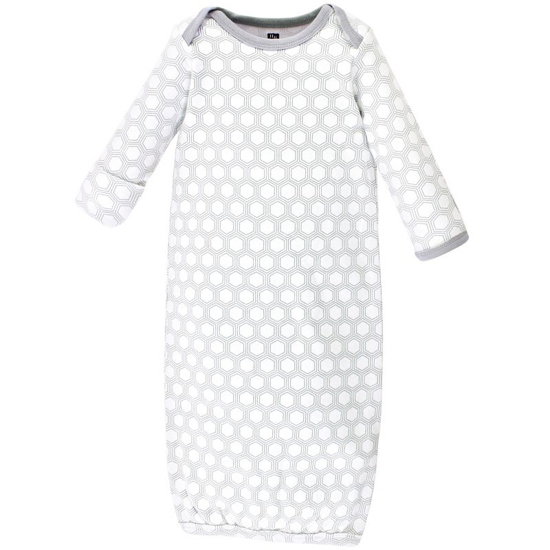 Hudson Baby Infant Cotton Long-Sleeve Gowns 3pk, Bees, 0-6 Months, 5 of 6