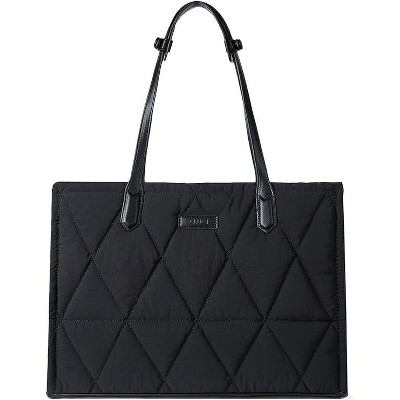 CLUCI Quilted Puffer Tote Bag for Women 15.6 inch Laptop Shoulder Women Briefcase Work Bag for Travel