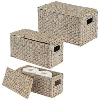 Deco 79 Seagrass Handmade Large Woven Storage Basket 20 x 18 x 19, Brown