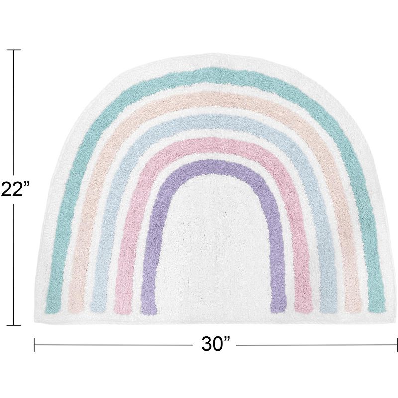 Sweet Jojo Designs Girl Kids Accent Floor Rug Rainbow 30 in. x 22 in. Blue Pink and Purple, 2 of 5