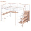 CAVINAS Full Size Bed with Desk and Metal Grid, Full Frame Bed with Lateral Storage Ladder and Wardrobe, Metal Loft, Stylish Metal, White - 3 of 4