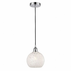 White Mouchette - 1 Light Cord Hung Mini Pendant In Modern Style-10 Inches Tall and 8 Inches Wide - 1 of 1