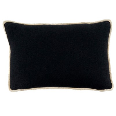 Reversible Black and White Cotton Throw Pillow