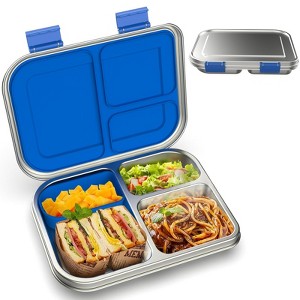 Narwey Stainless Steel Kids Leak-Resistant Bento Lunch Box, 3