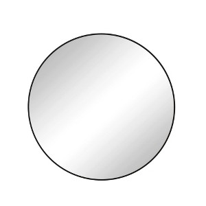 Black Circular Bathroom Mirror, Round Vanity Mirror Dressing Mirror, for Bathroom, Living Room, Bedroom Wall Decor - 1 of 4