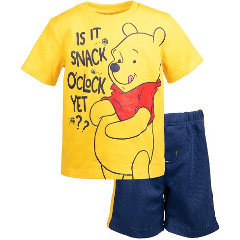 Disney Winnie The Pooh Toddler Graphic T-shirt & Target Yellow/navy Shorts 4t Boys : Mesh