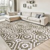 Modern Living Room Rug Washable Geometric Indoor Carpet Non lip Stain Resistant Foldable Soft Distressed Mat - 2 of 4