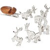 Nambe Miniature Figurine Set of 10 - Miniature Reindeer Figurines with Wooden Sleigh - Modern Holiday Figurine Set - Nambe Alloy Christmas Home Decor - 3 of 4