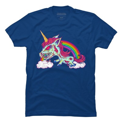 Men's Design By Humans Zombie Rainbow Unicorn By Dzuu T-Shirt