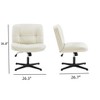 FONTOI Task and Office Chairs, Office Chair with Cross-Leg and Adjustable Height, Armless Swivel for Home Office, White, 26.3"*36.8"*26.7" - 2 of 4