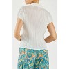 Women's Plisse Button Down Top - current air - 3 of 4