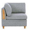 Okak Modern Upholstered Sofa Couch with Wooden Legs Corner Wedge Dorris Fabric 1pc Cushion Wedge Sofa for Living Room, Gray - 2 of 4