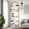 Arched Bookshelf, Tall Standing Display Racks with Metal Frame, Modern Open Storage Rack - 4 of 4