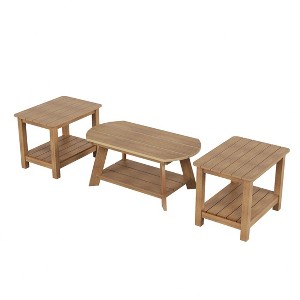 WestinTrends 3-Piece Outdoor Adirondack Coffee Table and Side Table Set - 1 of 4
