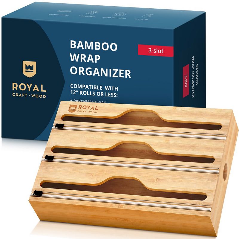 Royal Craft Wood Bamboo Ziplock Bag/Wrap Storage Organizer, 1 of 8