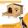 48" Outdoor Wooden Dog House with Porch, Weatherproof Raised Kennel for Medium Dogs, Easy Clean Removable Floor-3irtyhousy - 4 of 4