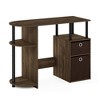 HOMLUX Simplistic Computer Desk Study Writing Workstation w/ Side Shelf & 2 Storage Bins - 2 of 4
