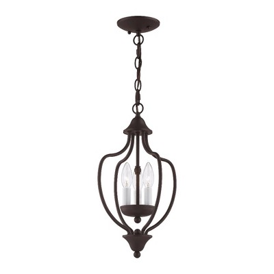 Bronze 3-Light Mini Chandelier with Candelabra Base