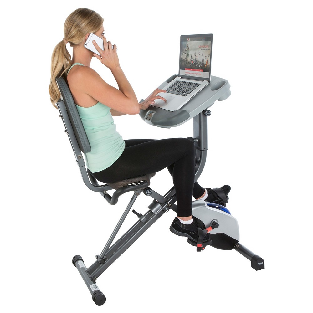 UPC 888115071500 product image for Exerpeutic Workfit 1000 Desk Station Folding Exercise Bike with Pulse | upcitemdb.com