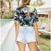 LA LEELA Button Down Shirt for Women Summer Beach Short Sleeve Tropical Vacation Hawaiian T-Shirt Coverup Dress Shirts Tops for Women - 4 of 4