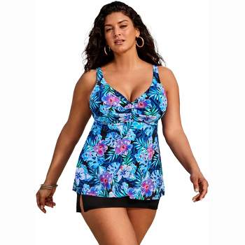 Swimsuits For All Women's Plus Size Leader Bra Sized Underwire Bikini Top - 46  G, Tropical : Target