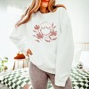 S.W.Smiley Pink Flowers Outline - Women's Lightweight Garment Dyed Sweatshirt - 3 of 4