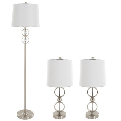 Table Lamps And Floor Lamp Modern Set Of 3 3 Led Bulbs Included