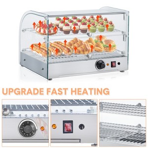 2-Tier Food Warmer Countertop, 22 Inch Commercial Pastry Display Case with Rear Door Access,1.5 cu. ft. Stainless Steel Bakery Display Case - 1 of 4