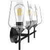 Runesay Industrial Bathroom Vanity Light Fixtures 3-Lights Matte Black with Clear Glass Vintage Edison Wall Lamp Light Fixture - 4 of 4