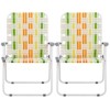 KTMBDW Patio Lawn Webbed Folding Chairs Set of 2, Outdoor Beach Portable Lawn Chair Camping Chair Beach Chair for Yard, Garden Dining - 2 of 4
