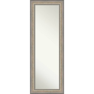 19"x53" Non-Beveled Wood on The Door Mirror Fleur Silver - Amanti Art - 1 of 4