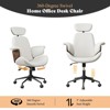 AMERLIFE Office Chair with Wheels, PU Leather Swivel Desk Chair, Bentwood Arms, Height Adjustable - 4 of 4
