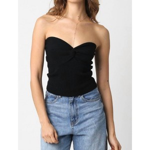 Women's Knit Tube Top - OLIVACEOUS - 1 of 2