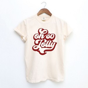 Simply Sage Market Women's Oh So Jolly Short Sleeve Garment Dyed Tee - 1 of 4