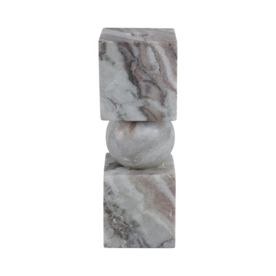 Marble Candle Holder, Stone Modern Sculptural Taper and Pillar Holder Decorative Accent
