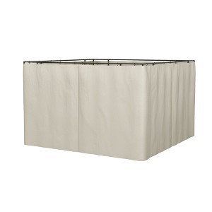 Aghana Digitals Beige Polyester Gazebo Sidewall Set with Hooks/C-Rings - 9.84'x11.8', Double-Sided - 1 of 4
