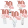 Big Dot of Happiness 10th Pink Rose Gold Birthday - Happy Birthday Party Centerpiece Sticks - Table Toppers - Set of 15 - image 2 of 4