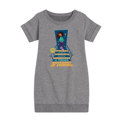 - Karma's World - Number One On The Block Graphic Short Sleeve Fleece Dress