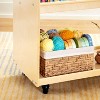 Guidecraft EdQ Rolling Book Storage Cart for Classroom: Single Sided 2-Shelf Wooden Book Display Rack on Wheels - 2 of 4