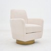 TOAOTBNBO Oversized Swivel Accent Chair with Ergonomic Armrests, Sofa Arm Chair with Metal Swivel Base Upholstered Chair for Hotel - 2 of 4