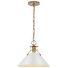 Nuvo Lighting Outpost 1 - Light Pendant in  Matte White/Burnished Brass - 3 of 4
