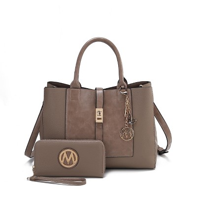 MKF Collection Yola Women’s Satchel Vegan Leather Bag and Wallet by Mia K- 2PCS Set